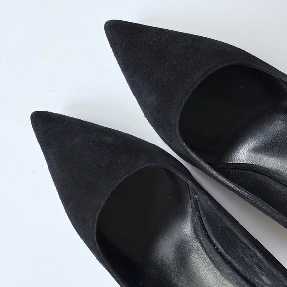 Saint Laurent Black Suede Pointed Toe High Heel Pumps 37 - Picture 9 of 16